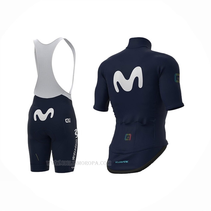 2022 Ropa Ciclismo Movistar Apagado Azul Mangas Corta y Culotte Corto